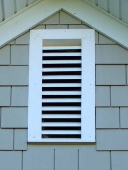 Rectangular PVC Louvered Vent.